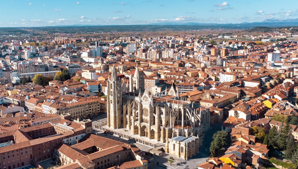imagen aérea de la Ciudad de León